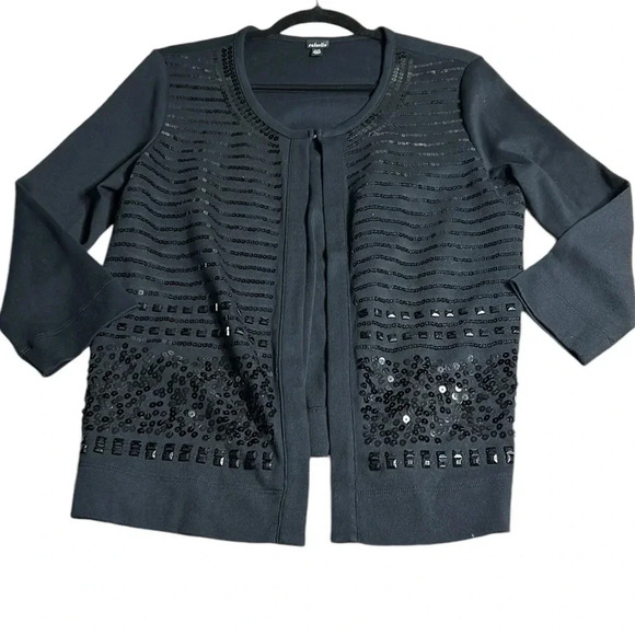 Vintage cardigan,striped,  shimmery, sequins,plus beads ,bling,shine,events, - Picture 11 of 16